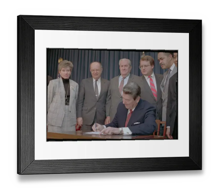 Framed Print : Ronald Reagan Signing Bill Framed Print : Ronald Reagan Signing Bill