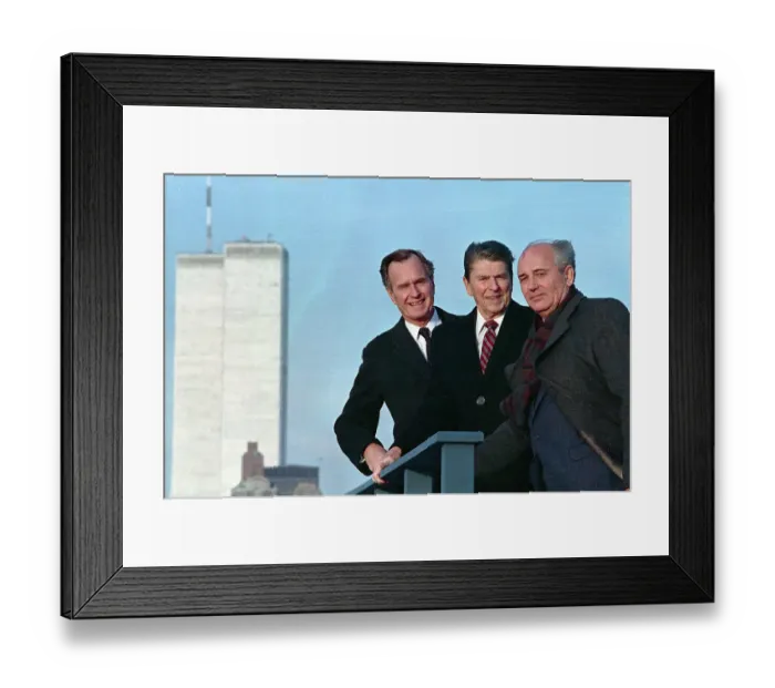 Framed Print : Bush, Reagan, and Gorbachev on Rooftop Framed Print : Bush, Reagan, and Gorbachev on Rooftop