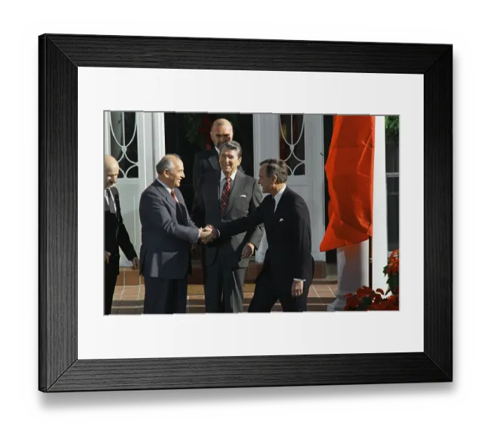 Framed Print : Mikhail Gorbachev and George Bush Shaking Hands Framed Print : Mikhail Gorbachev and George Bush Shaking Hands