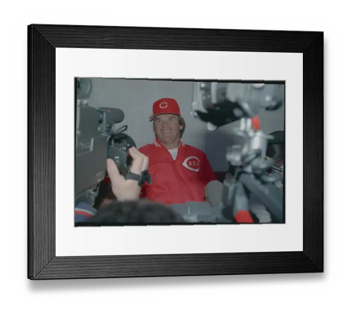 Framed Print : Pete Rose Surrounded by Press Framed Print : Pete Rose Surrounded by Press