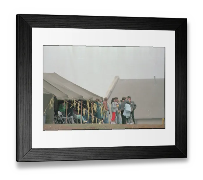 Framed Print : Cuban Refugees Praying During Prison Riot Framed Print : Cuban Refugees Praying During Prison Riot