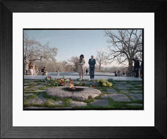 Framed Print : Evelyn Lincoln Paying Respects at Grave Framed Print : Evelyn Lincoln Paying Respects at Grave