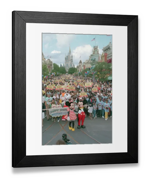 Framed Print : Disney Characters Leading Parade