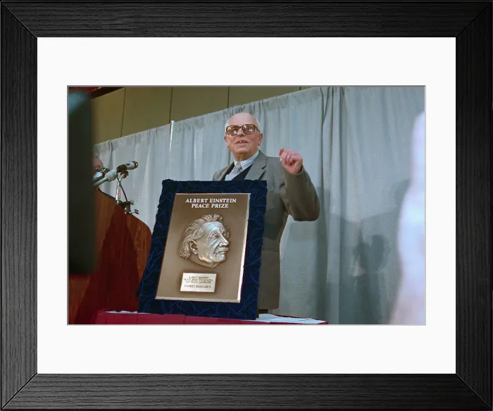 Framed Print : Andrey Sakharov Posing with His Albert Einstein Peace Prize Framed Print : Andrey Sakharov Posing with His Albert Einstein Peace Prize