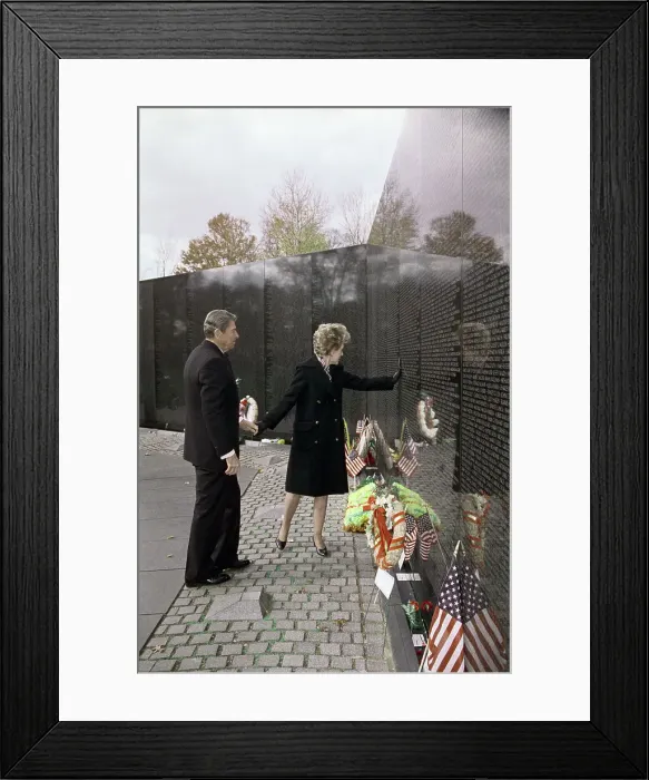 Framed Print : Mr. and Mrs. Ronald Reagan at Vietnam Memorial Wall Framed Print : Mr. and Mrs. Ronald Reagan at Vietnam Memorial Wall