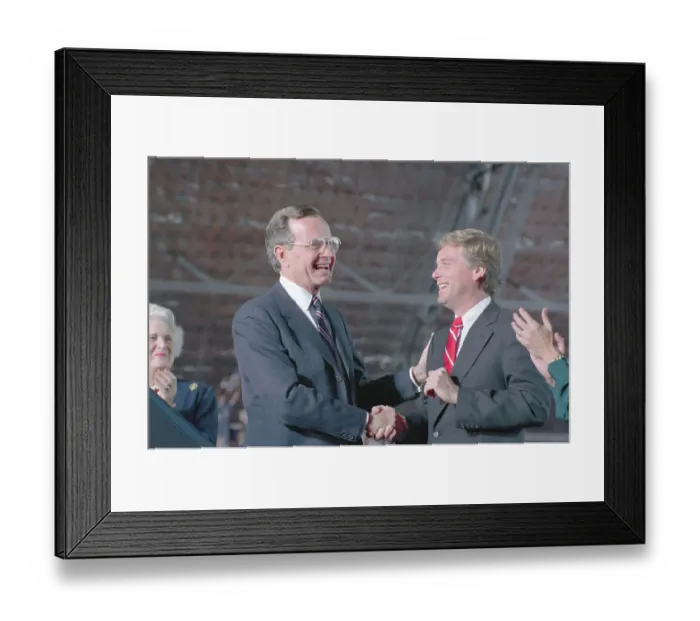 Framed Print : Dan Quayle and George Bush Shaking Hands Framed Print : Dan Quayle and George Bush Shaking Hands