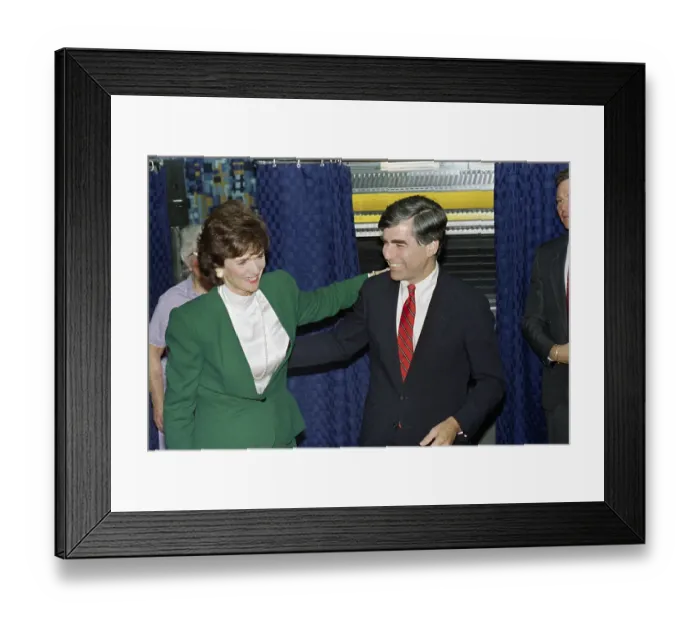 Framed Print : Michael Dukakis Leaving the Polls Framed Print : Michael Dukakis Leaving the Polls