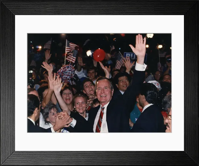 Framed Print : Jubilant Vice President George Bush Framed Print : Jubilant Vice President George Bush