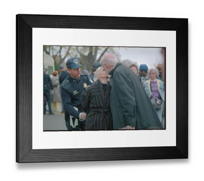 Framed Print : Benjamin Spock Kissing Arrested Wife Framed Print : Benjamin Spock Kissing Arrested Wife