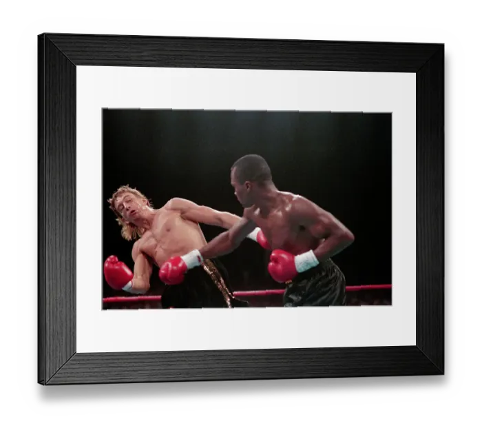 Framed Print : Lalonde Reacts To Leonard's Punch Framed Print : Lalonde Reacts To Leonard's Punch