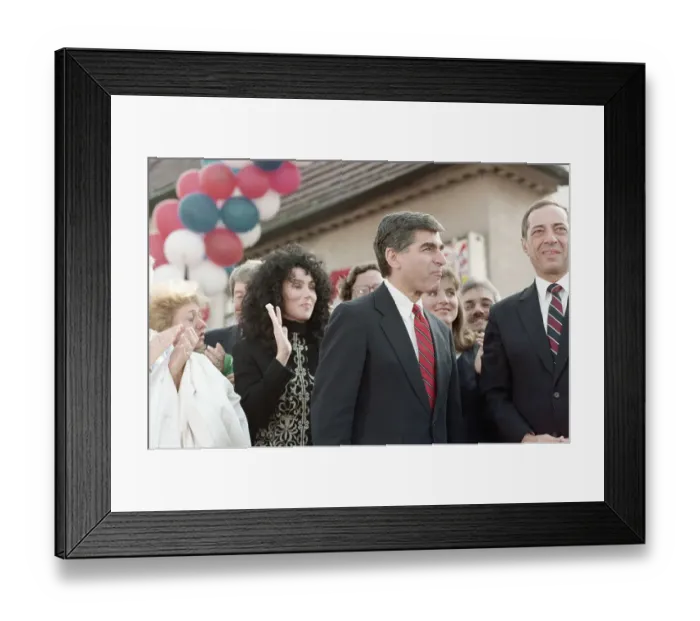Framed Print : Michael Dukakis Campaigning Framed Print : Michael Dukakis Campaigning