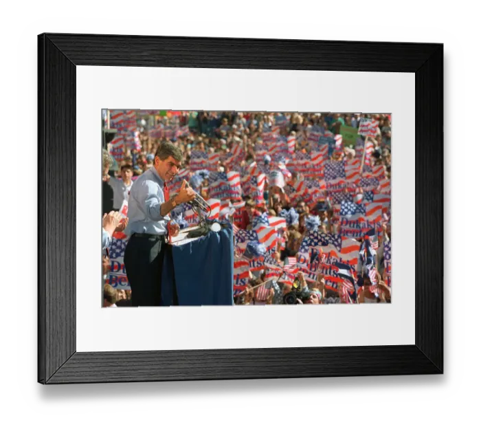 Framed Print : Michael Dukakis Speaking to Voters Framed Print : Michael Dukakis Speaking to Voters