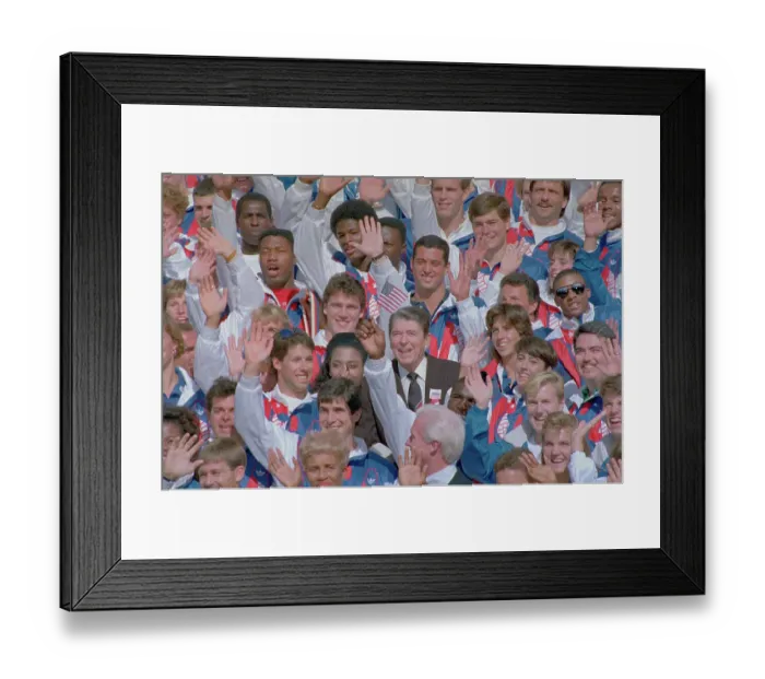 Framed Print : Ronald Reagan Meeting Olympic Athletes Framed Print : Ronald Reagan Meeting Olympic Athletes