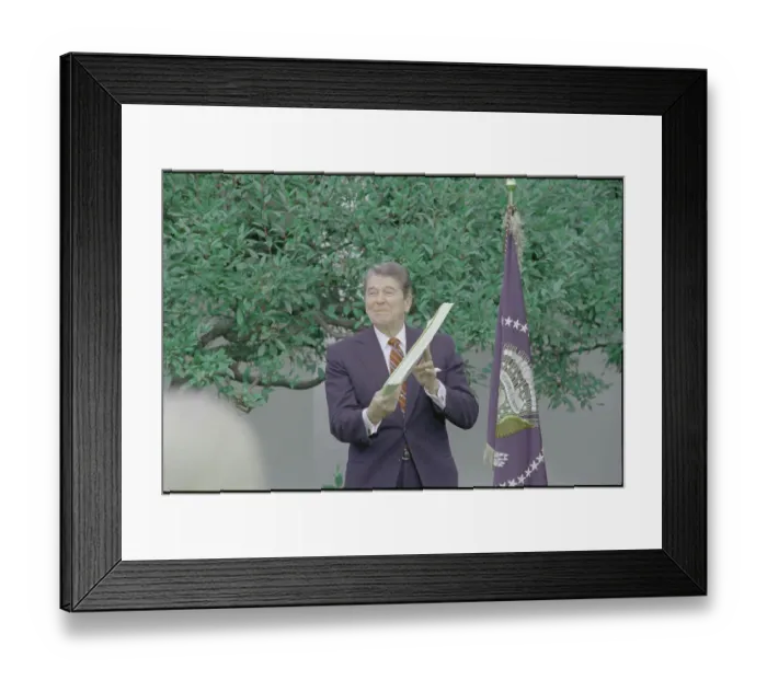 Framed Print : Ronald Reagan Holding Bill