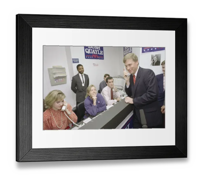 Framed Print : Dan Quayle Talking on the Phone Framed Print : Dan Quayle Talking on the Phone