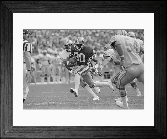Framed Print : Jerry Rice Running for a Football Framed Print : Jerry Rice Running for a Football