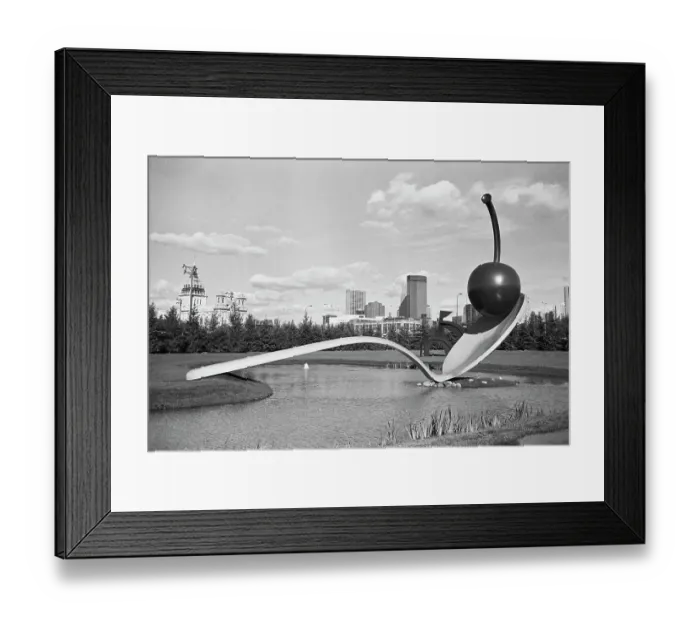 Framed Print : Spoonbridge and Cherry by Claes Oldenburg and Coosje van Bruggen Framed Print : Spoonbridge and Cherry by Claes Oldenburg and Coosje van Bruggen
