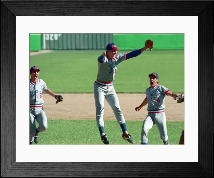 Framed Print : Jim Abbot Celebrating Teams Win Framed Print : Jim Abbot Celebrating Teams Win