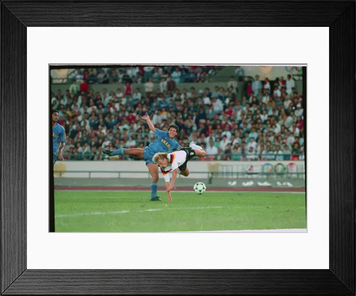 Framed Print : Juergen Klinsmann Tripping Over Geovani Silva Framed Print : Juergen Klinsmann Tripping Over Geovani Silva