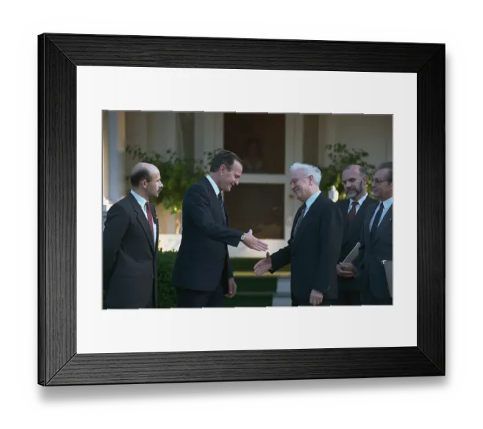 Framed Print : George Bush Greeting Eduard Shevardnadze Framed Print : George Bush Greeting Eduard Shevardnadze