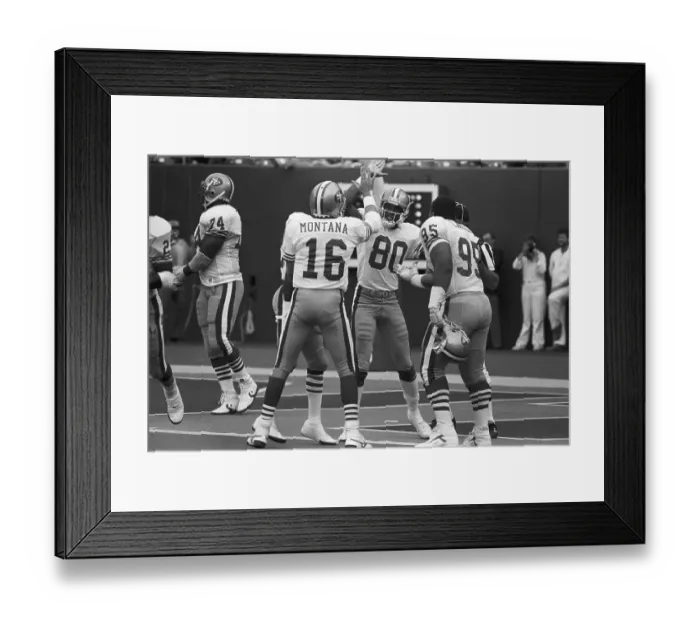 Framed Print : Joe Montana High-Fiving Jerry Rice Framed Print : Joe Montana High-Fiving Jerry Rice