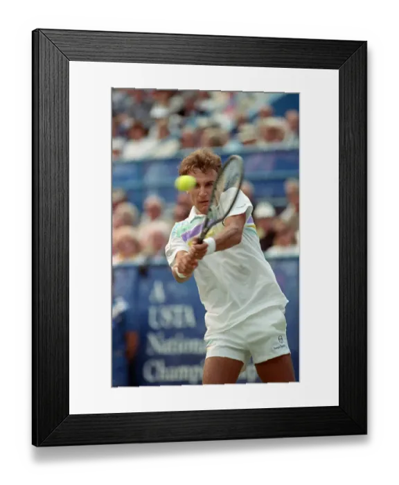 Framed Print : Mats Wilander Hits Backhand Tennis Shot Framed Print : Mats Wilander Hits Backhand Tennis Shot