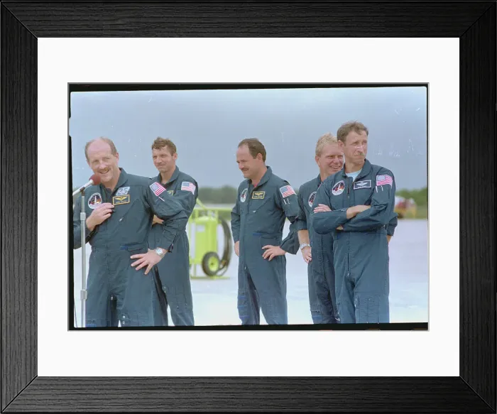 Framed Print : Space Shuttle Discovery Crew