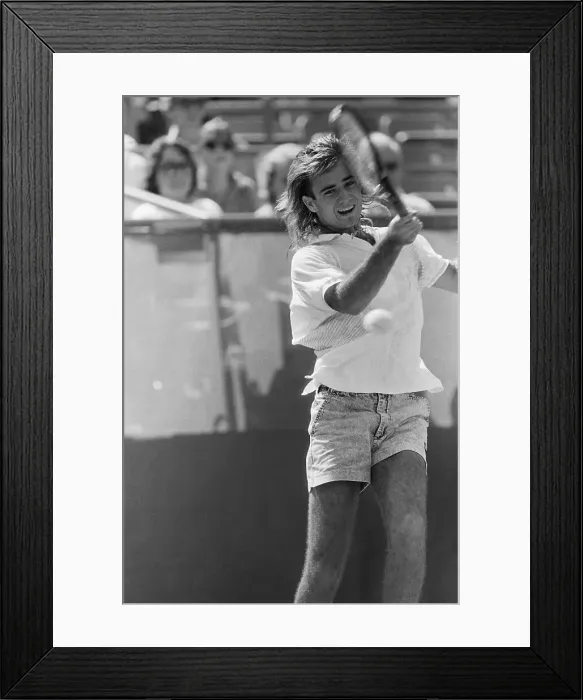 Framed Print : Andre Agassi Hitting a Forehand