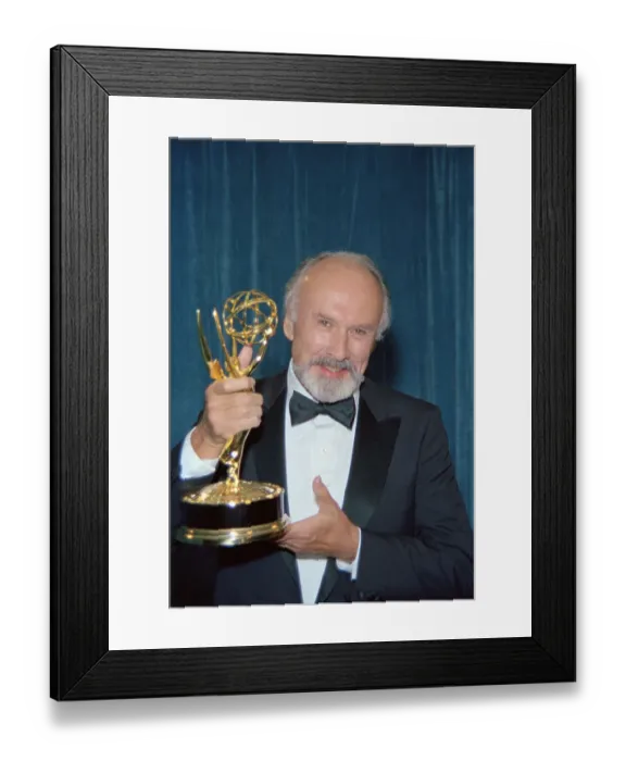 Framed Print : Richard Kiley Holding Emmy Award Framed Print : Richard Kiley Holding Emmy Award