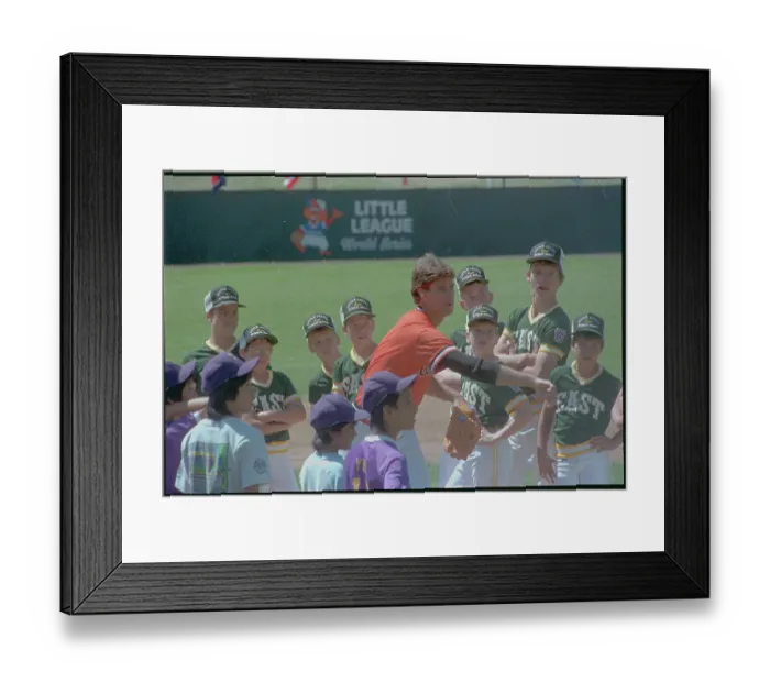 Framed Print : Jim Palmer Instructing Young Ball Players Framed Print : Jim Palmer Instructing Young Ball Players