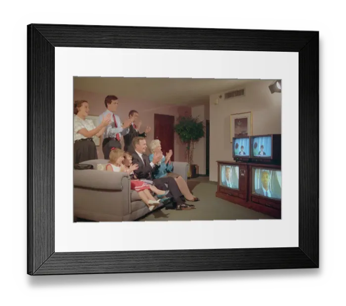 Framed Print : George Bush and Family Members Applauding Televised Convention Framed Print : George Bush and Family Members Applauding Televised Convention