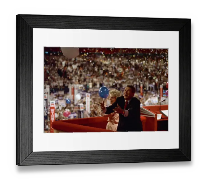 Framed Print : Ronald Reagan Catching a Balloon Framed Print : Ronald Reagan Catching a Balloon
