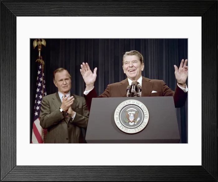 Framed Print : Ronald Reagan with George Bush Framed Print : Ronald Reagan with George Bush
