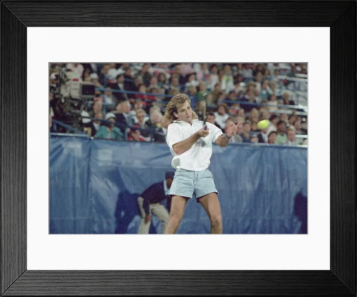Framed Print : Andre Agassi Hitting Forehand Framed Print : Andre Agassi Hitting Forehand