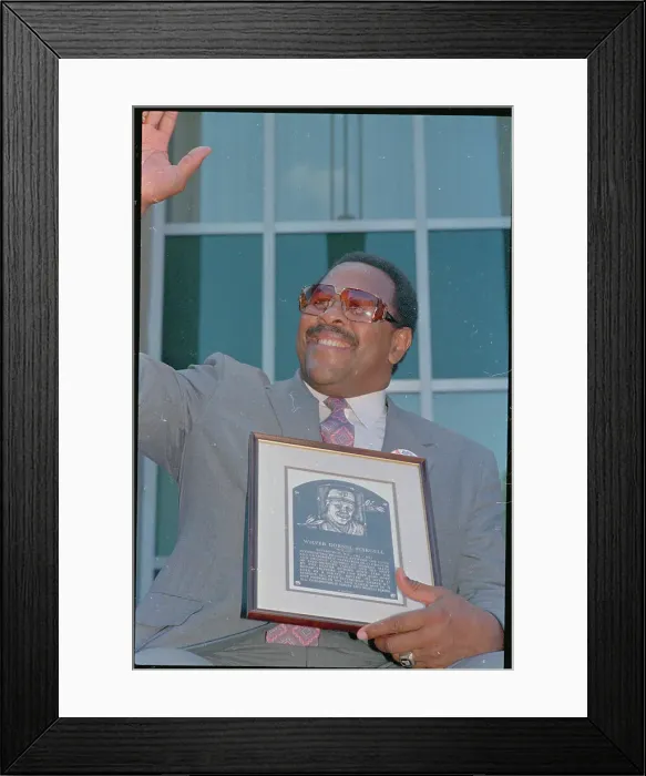 Framed Print : Willie Stargell Holding His Plaque Framed Print : Willie Stargell Holding His Plaque