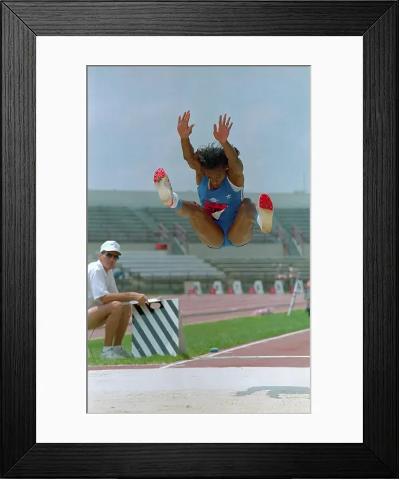 Framed Print : Jackie Joyner-Kersee Breaking Long Jump Record Framed Print : Jackie Joyner-Kersee Breaking Long Jump Record
