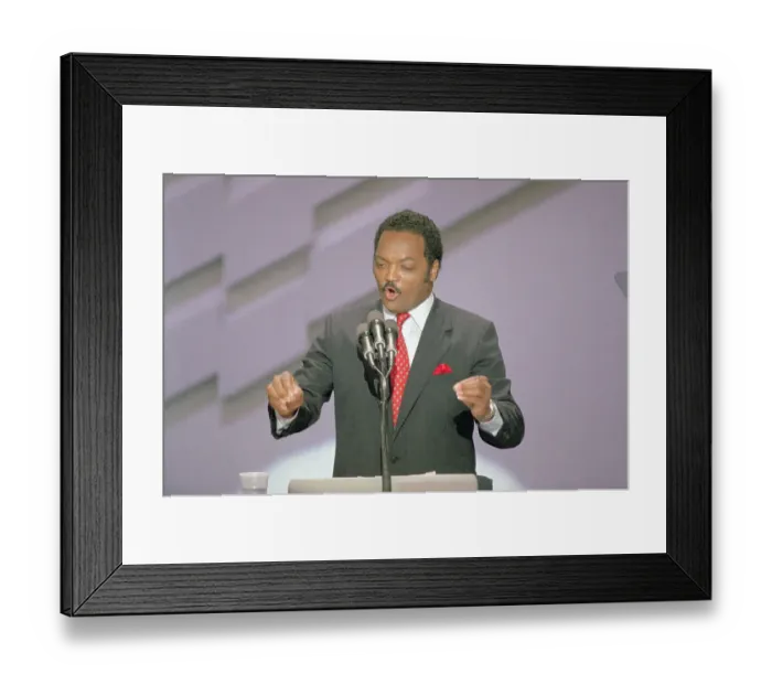 Framed Print : Jesse Jackson Giving Speech Framed Print : Jesse Jackson Giving Speech