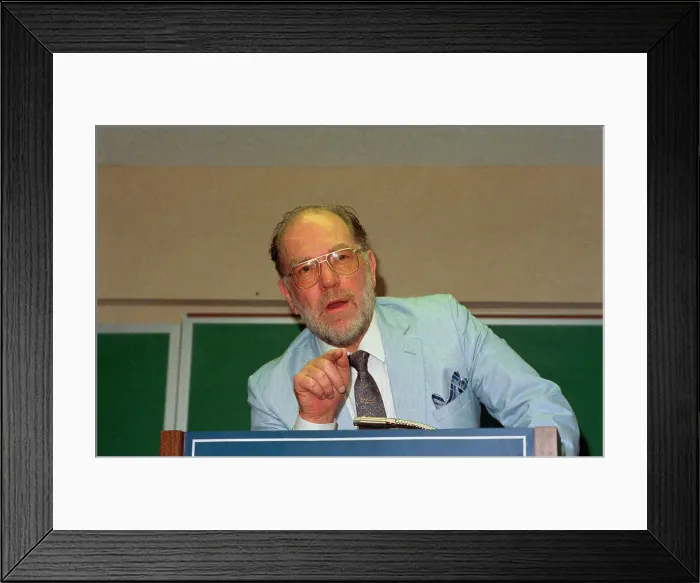 Framed Print : Lyndon LaRouche at Press Conference Framed Print : Lyndon LaRouche at Press Conference