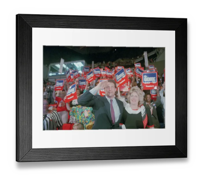 Framed Print : Al and Tipper Gore During Convention