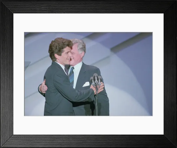 Framed Print : Edward Kennedy and John Kennedy Jr. Embracing Framed Print : Edward Kennedy and John Kennedy Jr. Embracing