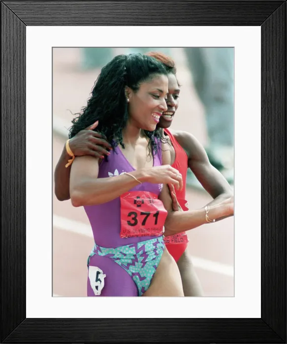 Framed Print : Florence Griffith-Joyner Sets New World Record Framed Print : Florence Griffith-Joyner Sets New World Record