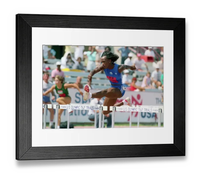 Framed Print : Jackie Joyner Jumping Hurdles Framed Print : Jackie Joyner Jumping Hurdles