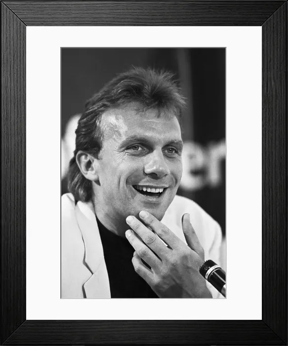 Framed Print : Joe Montana Talking to Press Framed Print : Joe Montana Talking to Press