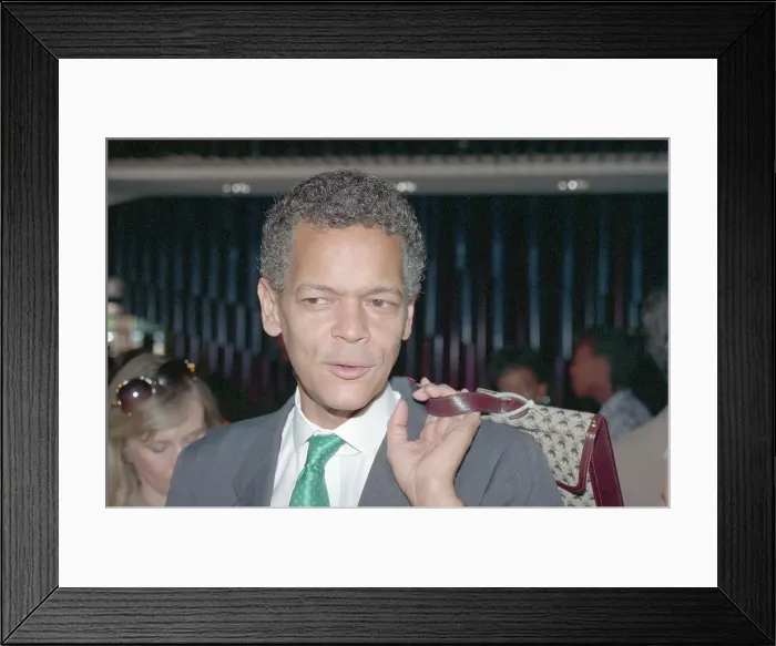 Framed Print : Julian Bond Conversing with Reporters Framed Print : Julian Bond Conversing with Reporters