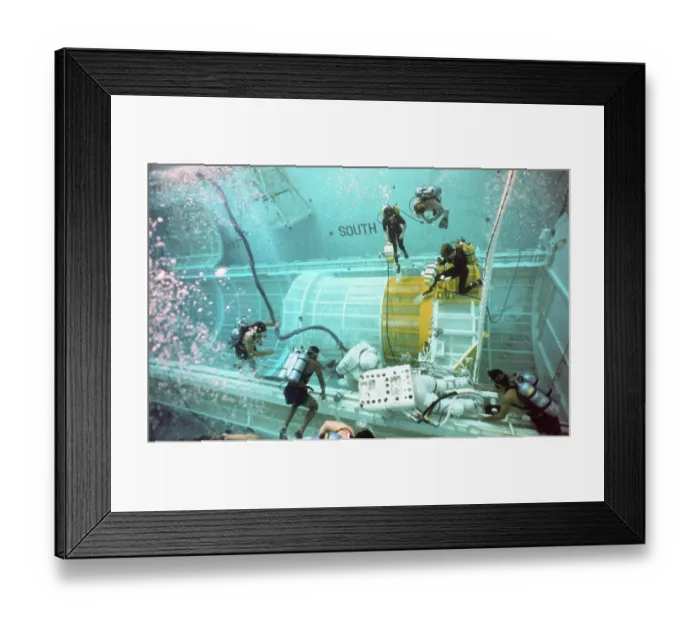 Framed Print : Astronauts Training Underwater for Upcoming Space Mission Framed Print : Astronauts Training Underwater for Upcoming Space Mission