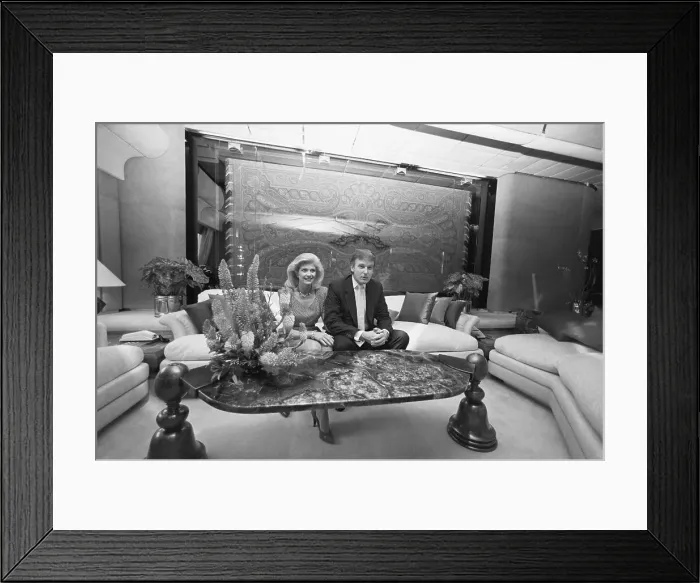 Framed Print : Ivana and Donald Trump Relaxing on Yacht Framed Print : Ivana and Donald Trump Relaxing on Yacht