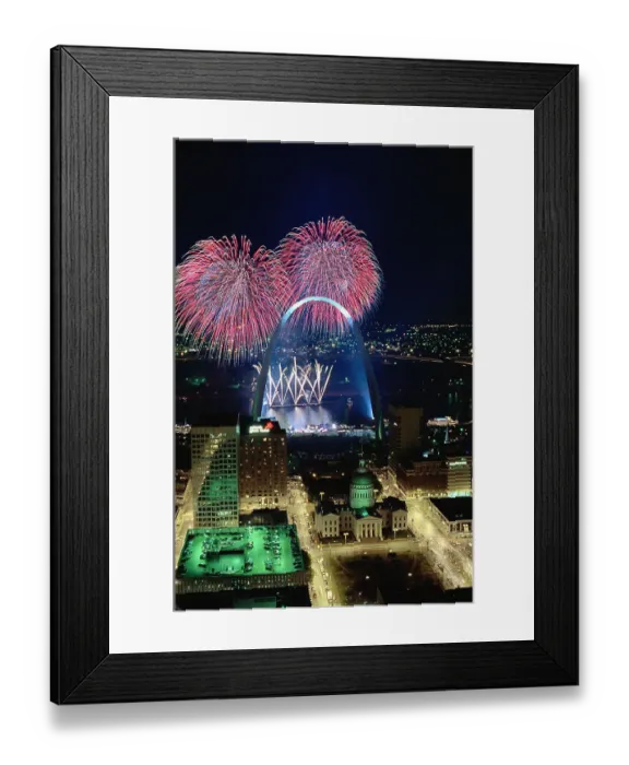 Framed Print : St. Louis Gateway Arch with Fireworks Framed Print : St. Louis Gateway Arch with Fireworks