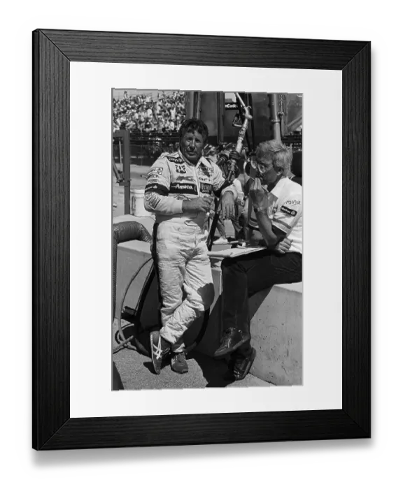Framed Print : Mario Andretti During a Break from Racing Framed Print : Mario Andretti During a Break from Racing