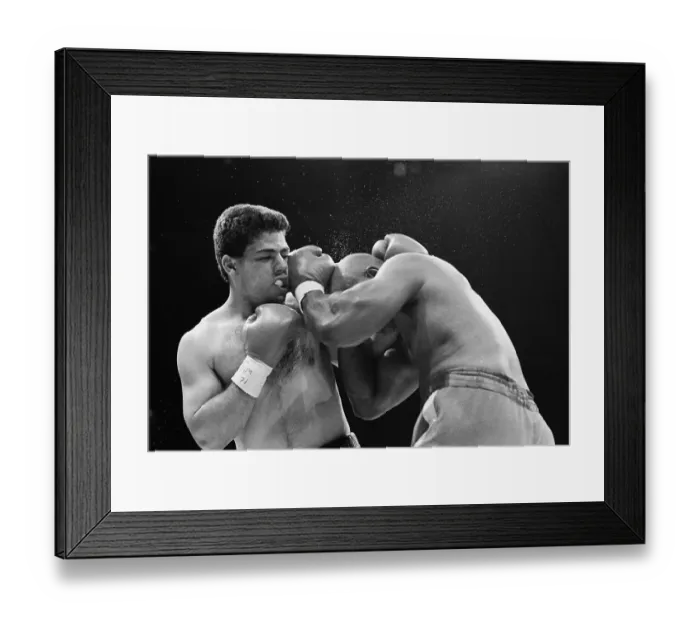 Framed Print : George Foreman Locked In with Carlos Hernandez Fight Framed Print : George Foreman Locked In with Carlos Hernandez Fight