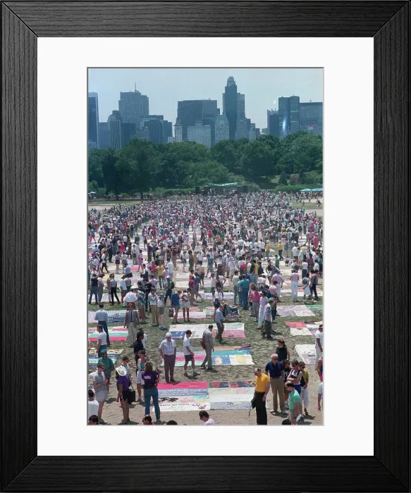 Framed Print : AIDS Memorial Quilt in Central Park Framed Print : AIDS Memorial Quilt in Central Park
